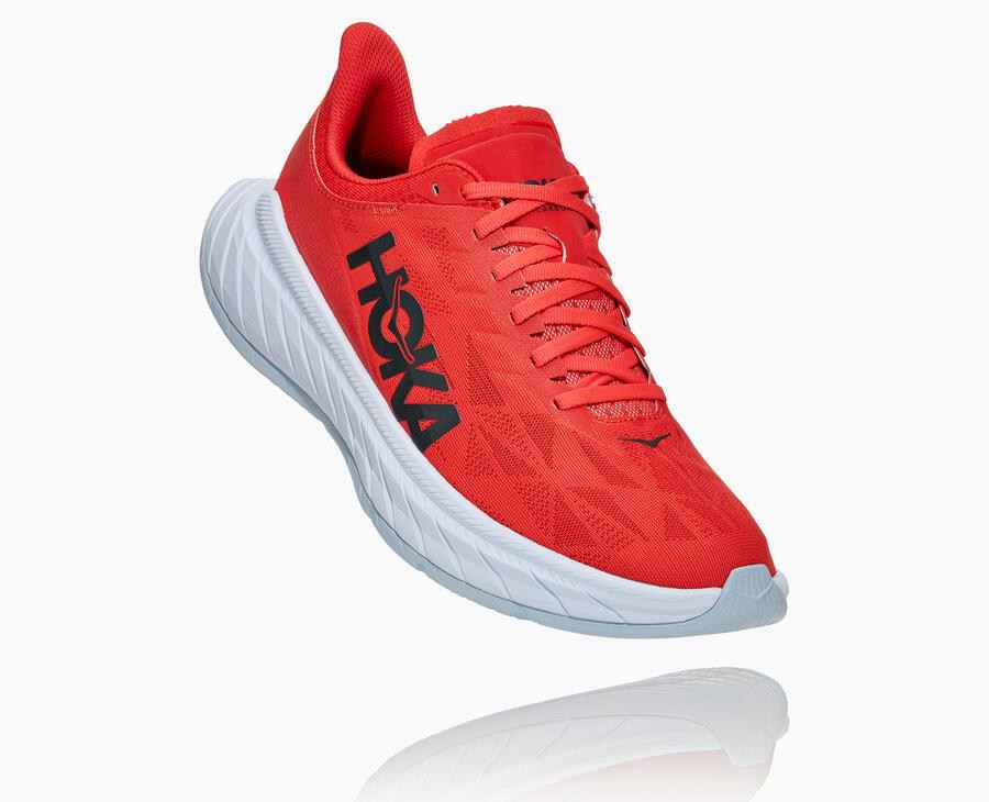 Hoka One One Carbon X 2 Löparskor Herr - Röda/Vita - FXULM-7420